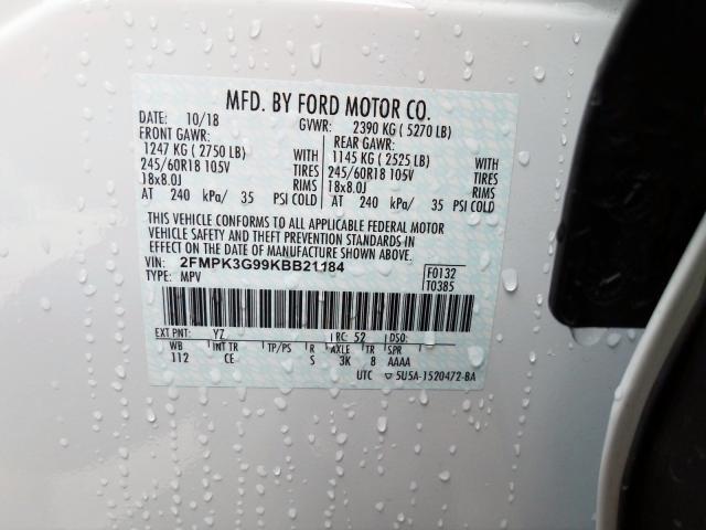 Photo 9 VIN: 2FMPK3G99KBB21184 - FORD EDGE 