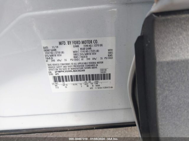 Photo 8 VIN: 2FMPK3G99LBA36248 - FORD EDGE 