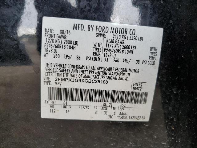 Photo 12 VIN: 2FMPK3G9XGBC25108 - FORD EDGE SE 