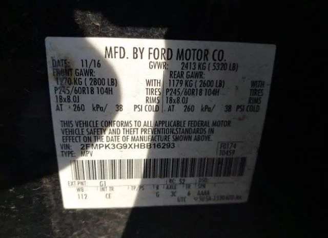 Photo 8 VIN: 2FMPK3G9XHBB16293 - FORD EDGE 