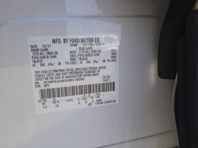 Photo 9 VIN: 2FMPK3G9XHBC10092 - FORD EDGE SE 