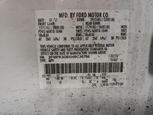 Photo 12 VIN: 2FMPK3G9XHBC36756 - FORD EDGE SE 