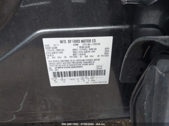 Photo 8 VIN: 2FMPK3G9XJBB29955 - FORD EDGE 