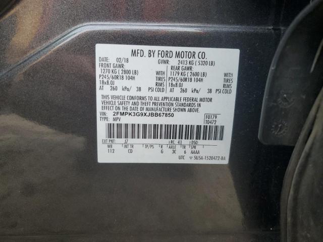 Photo 12 VIN: 2FMPK3G9XJBB67850 - FORD EDGE SE 