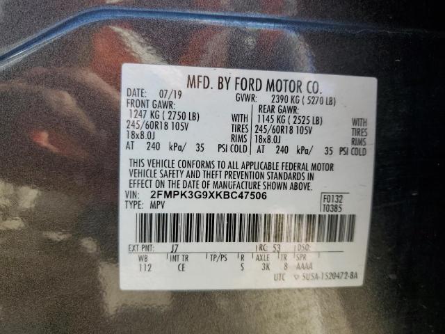 Photo 13 VIN: 2FMPK3G9XKBC47506 - FORD EDGE SE 