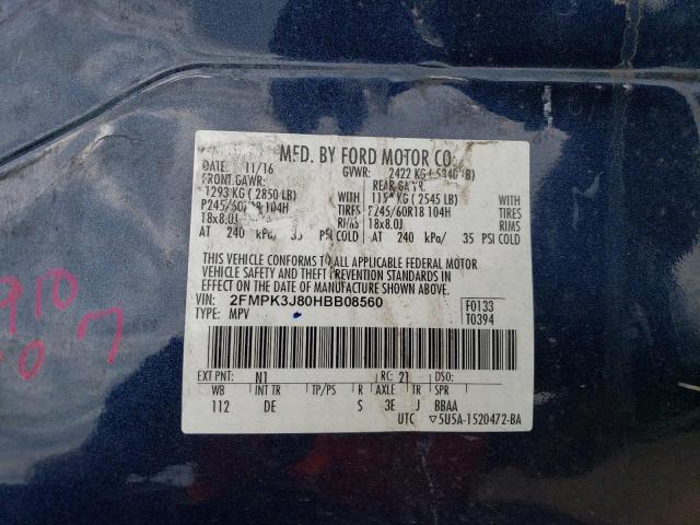 Photo 12 VIN: 2FMPK3J80HBB08560 - FORD EDGE SEL 