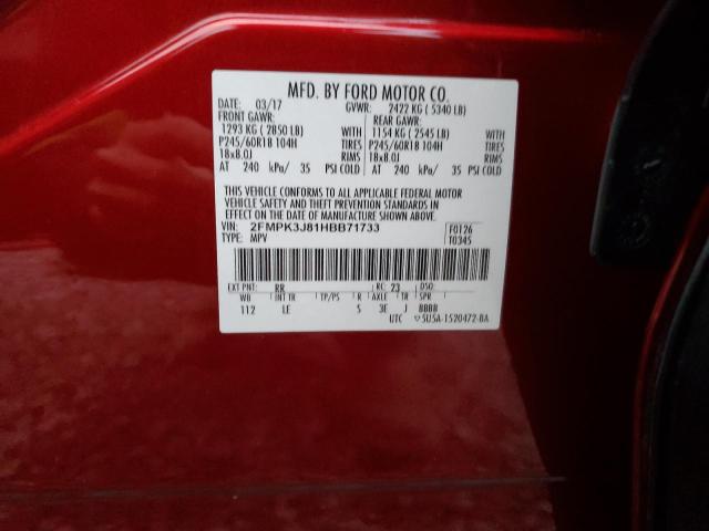 Photo 11 VIN: 2FMPK3J81HBB71733 - FORD EDGE SEL 