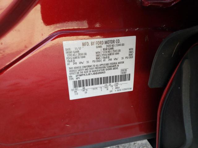 Photo 9 VIN: 2FMPK3J81JBB28063 - FORD EDGE SEL 