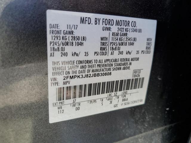 Photo 12 VIN: 2FMPK3J82JBB30808 - FORD EDGE SEL 