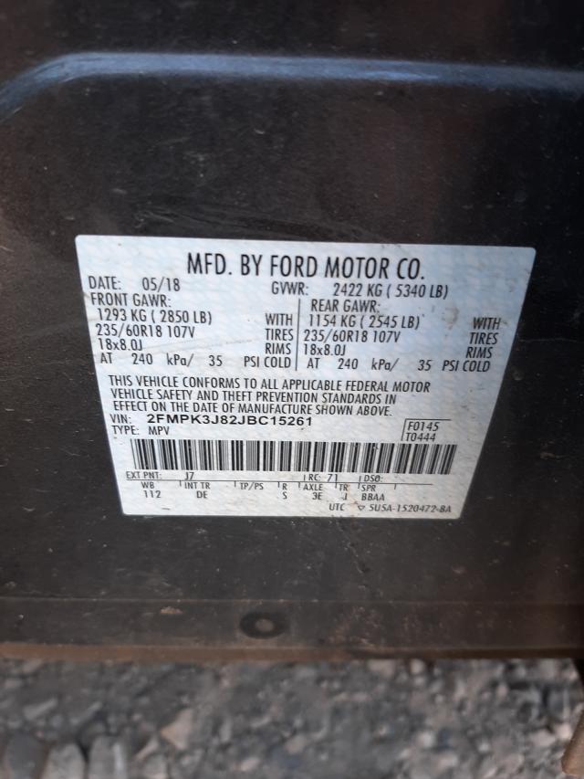 Photo 9 VIN: 2FMPK3J82JBC15261 - FORD EDGE SEL 