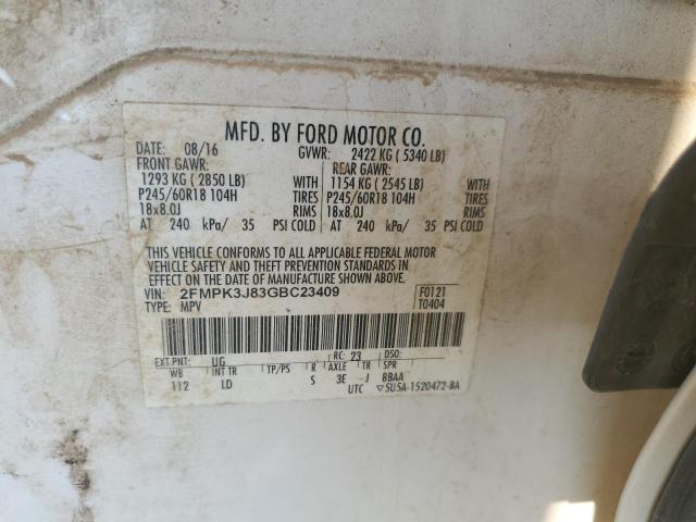 Photo 12 VIN: 2FMPK3J83GBC23409 - FORD EDGE SEL 