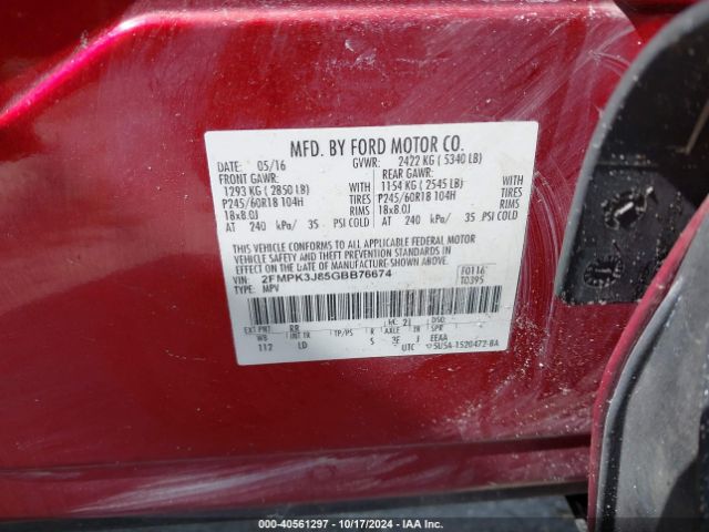 Photo 8 VIN: 2FMPK3J85GBB76674 - FORD EDGE 