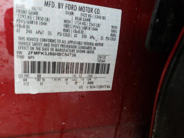 Photo 9 VIN: 2FMPK3J86HBC54736 - FORD EDGE SEL 