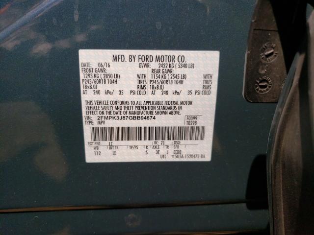 Photo 9 VIN: 2FMPK3J87GBB94674 - FORD EDGE 