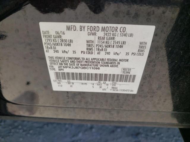 Photo 9 VIN: 2FMPK3J87GBC11098 - FORD EDGE SEL 