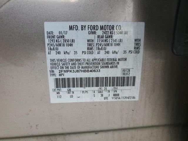 Photo 11 VIN: 2FMPK3J87HBB40633 - FORD EDGE 