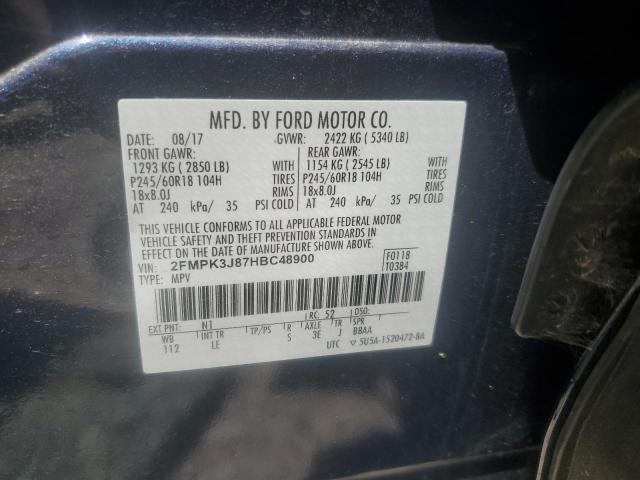 Photo 11 VIN: 2FMPK3J87HBC48900 - FORD EDGE SEL 