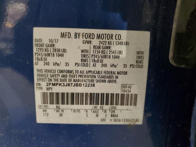 Photo 11 VIN: 2FMPK3J87JBB12238 - FORD EDGE 