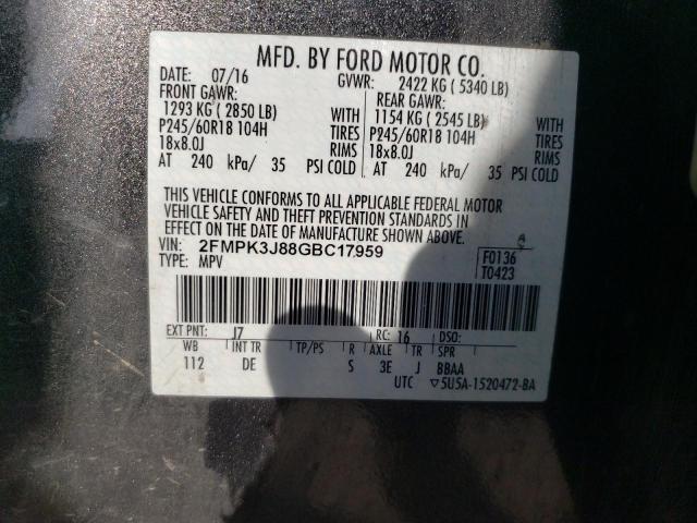 Photo 13 VIN: 2FMPK3J88GBC17959 - FORD EDGE SEL 