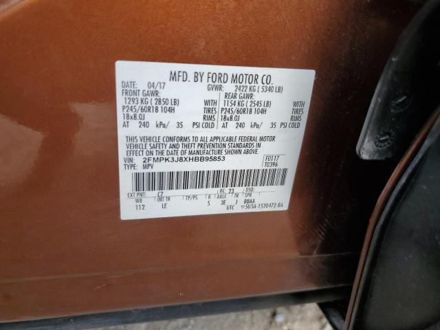 Photo 12 VIN: 2FMPK3J8XHBB95853 - FORD EDGE SEL 