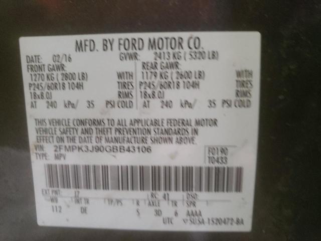 Photo 11 VIN: 2FMPK3J90GBB43106 - FORD EDGE SEL 