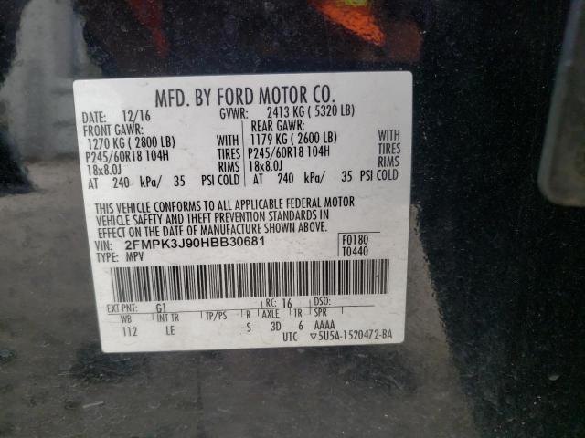 Photo 12 VIN: 2FMPK3J90HBB30681 - FORD EDGE SEL 