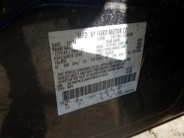 Photo 9 VIN: 2FMPK3J90HBB31023 - FORD EDGE SEL 