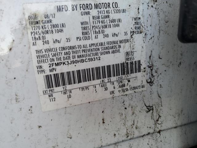 Photo 11 VIN: 2FMPK3J90HBC59312 - FORD EDGE SEL 