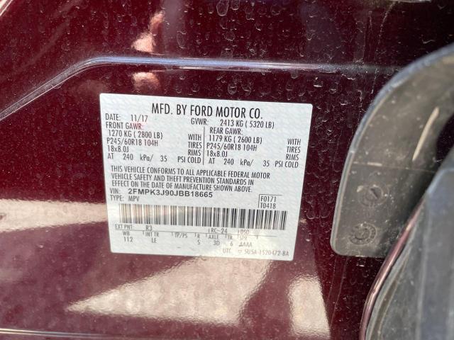 Photo 9 VIN: 2FMPK3J90JBB18665 - FORD EDGE 