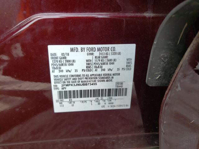 Photo 9 VIN: 2FMPK3J90JBB73455 - FORD EDGE SEL 