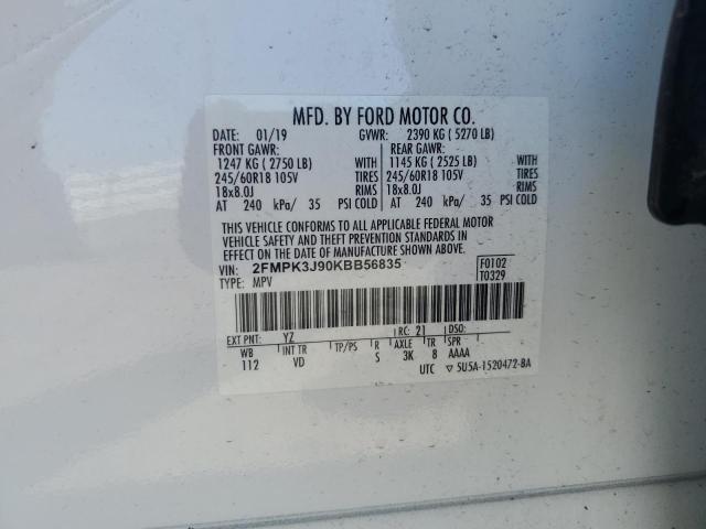 Photo 11 VIN: 2FMPK3J90KBB56835 - FORD EDGE SEL 