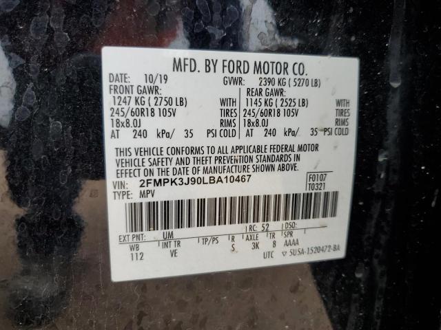 Photo 12 VIN: 2FMPK3J90LBA10467 - FORD EDGE SEL 