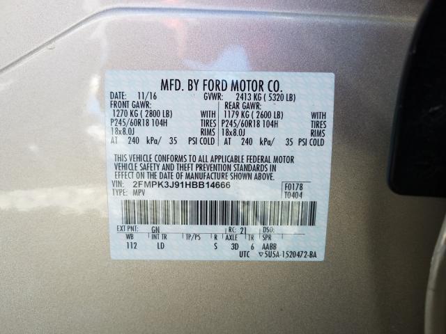 Photo 9 VIN: 2FMPK3J91HBB14666 - FORD EDGE 