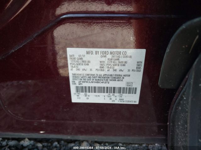 Photo 8 VIN: 2FMPK3J91HBC41272 - FORD EDGE 