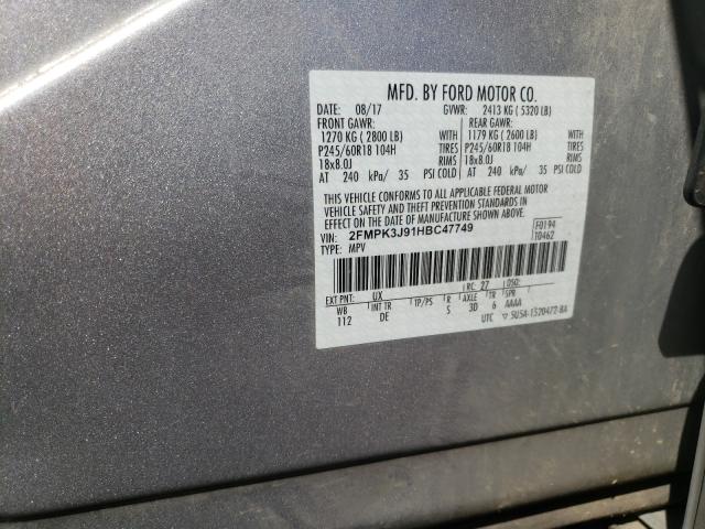 Photo 9 VIN: 2FMPK3J91HBC47749 - FORD EDGE 