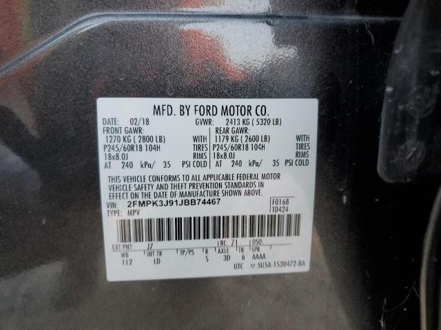 Photo 11 VIN: 2FMPK3J91JBB74467 - FORD EDGE 