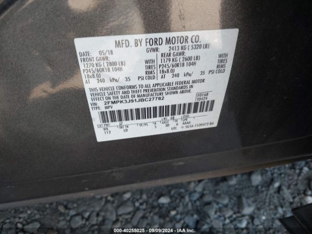 Photo 8 VIN: 2FMPK3J91JBC27782 - FORD EDGE 