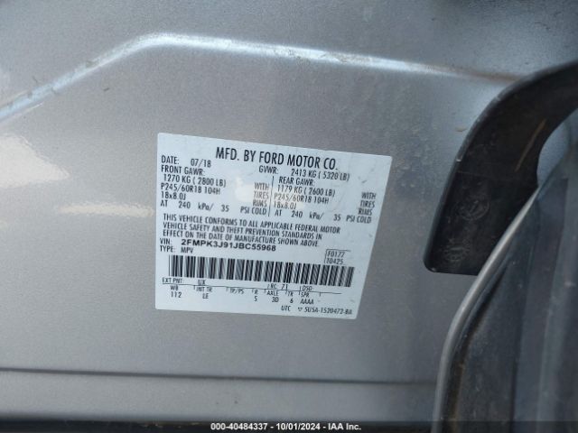 Photo 8 VIN: 2FMPK3J91JBC55968 - FORD EDGE 