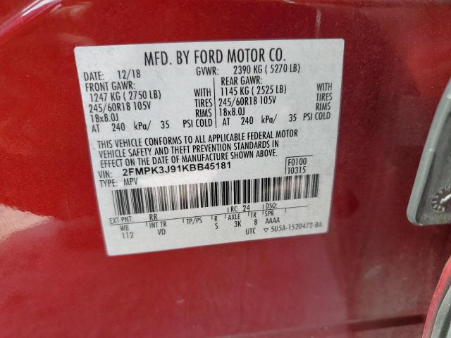 Photo 13 VIN: 2FMPK3J91KBB45181 - FORD EDGE 