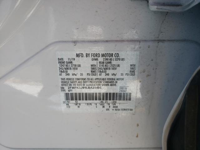 Photo 9 VIN: 2FMPK3J91LBA29495 - FORD EDGE SEL 