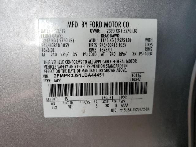 Photo 12 VIN: 2FMPK3J91LBA44451 - FORD EDGE 