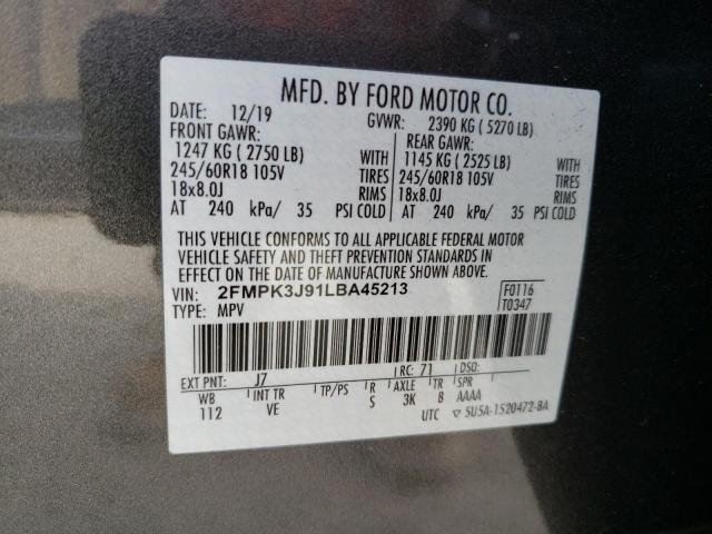 Photo 9 VIN: 2FMPK3J91LBA45213 - FORD EDGE SEL 