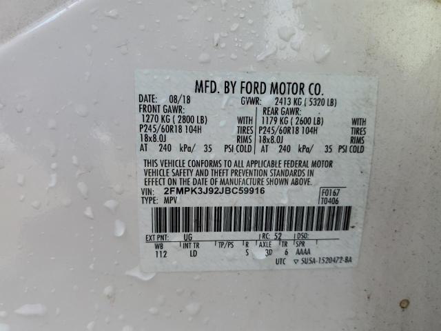 Photo 12 VIN: 2FMPK3J92JBC59916 - FORD EDGE 