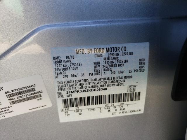 Photo 9 VIN: 2FMPK3J92KBB08348 - FORD EDGE SEL 