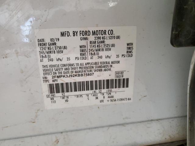 Photo 12 VIN: 2FMPK3J92KBB75807 - FORD EDGE 