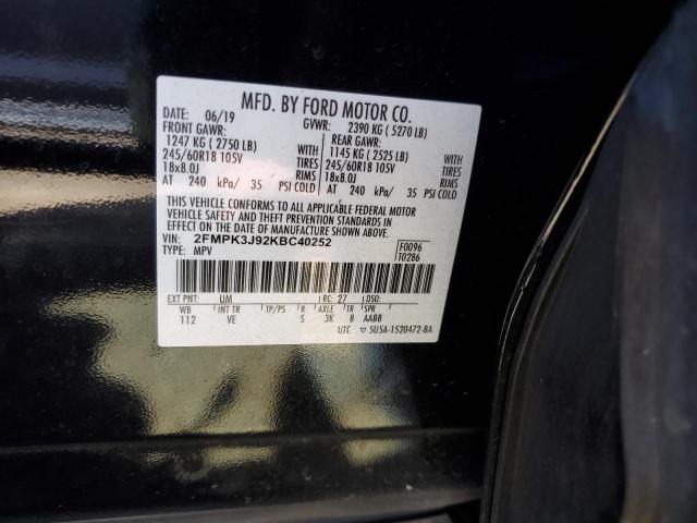 Photo 12 VIN: 2FMPK3J92KBC40252 - FORD EDGE SEL 