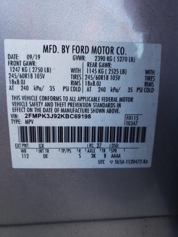 Photo 11 VIN: 2FMPK3J92KBC69198 - FORD EDGE 