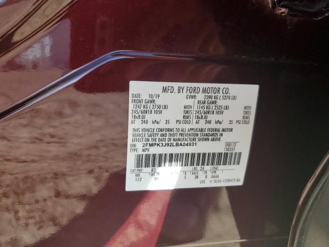 Photo 13 VIN: 2FMPK3J92LBA04931 - FORD EDGE SEL 