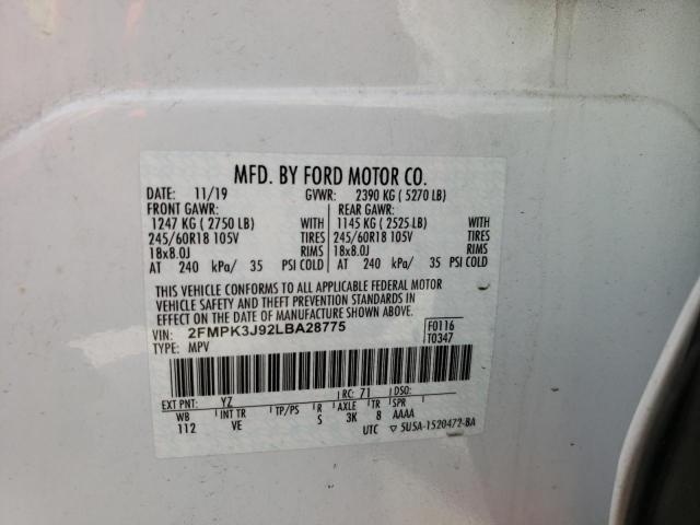 Photo 9 VIN: 2FMPK3J92LBA28775 - FORD EDGE SEL 