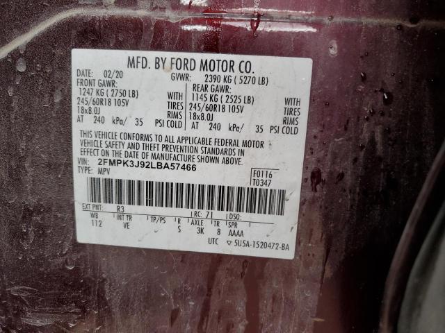 Photo 12 VIN: 2FMPK3J92LBA57466 - FORD EDGE 